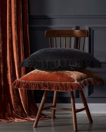 Stella Faux Silk Velvet Ruffled Euro Sham