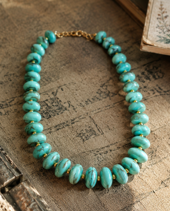 gemelli turquoise holly chunky necklace