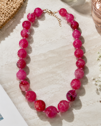 hot pink mabry chunky necklace