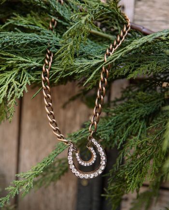 double jeweled horseshoe necklace