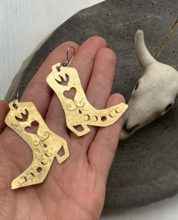 celestial cowgirl boot earring