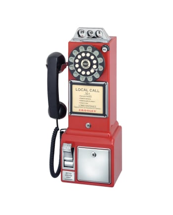 retro red payphone
