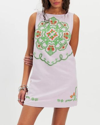 free people pale orchid electric garden mini dress
