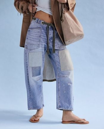 free people truest blue moxie barrel jeans