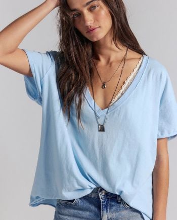 free people nina tee v - dew shine