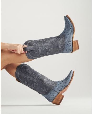 Tecovas Annie Chambray Ostrich Boot