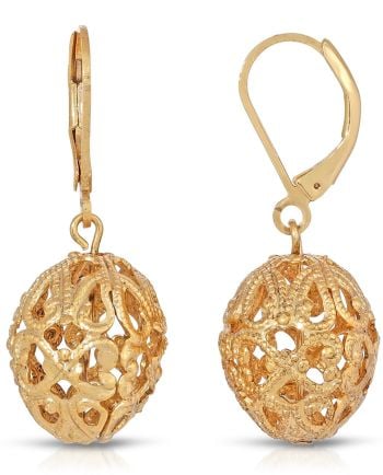 oval filigree puff drop earrings