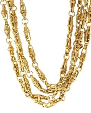 four tie twisted gold necklace