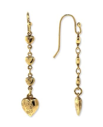 linear linked hearts earrings