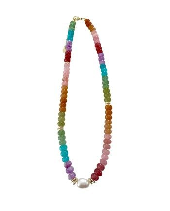 karla rainbow beaded pearl necklace