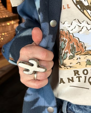 bone cactus ring