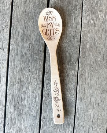 kiss my grits wooden spoon