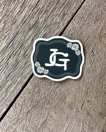 jg buckle logo sticker