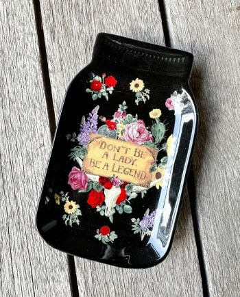 floral don't be a lady, be a legend spoon rest