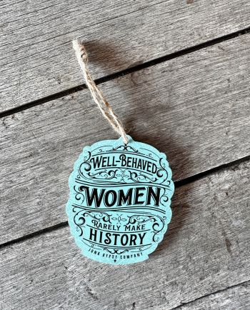 turquoise well behaved women wine tag