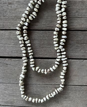 white nugget with brown necklace