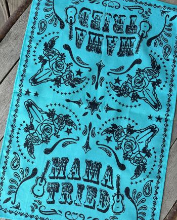 turquoise mama tried tea towel