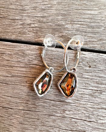 bronze crystal earring