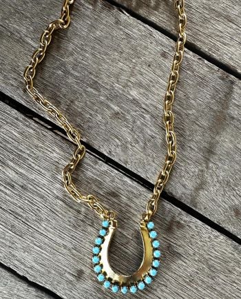 yochi ny turquoise lucky horseshoe necklace