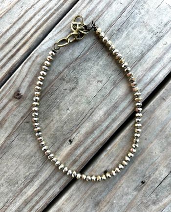 bronze rondelle crystal 18" necklace