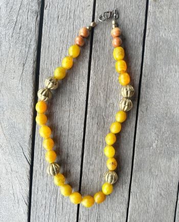 amber handmade beaded necklace