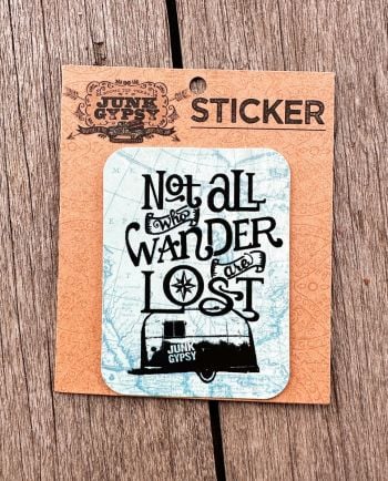 not all who wander are lost blue sticker