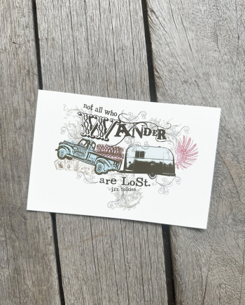 not all who wander are lost postcard