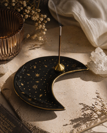 ceramic moon incense burner
