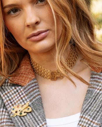 interlaced chain collar necklace