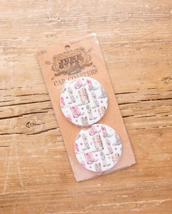 cowgirl club pink car coasters