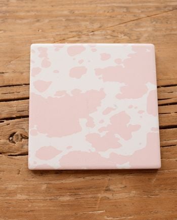 pink cowhide coaster