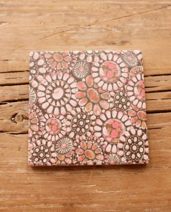 pink medallion coaster