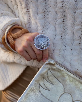 buffalo coin bezel ring - available in two sizes!