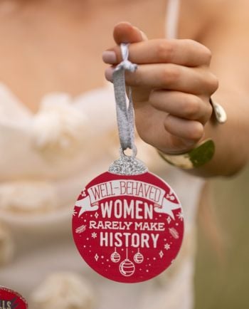 well behaved wine tag ornament