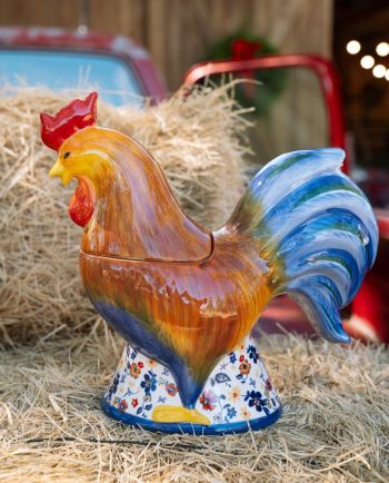 morning rooster 3D cookie jar