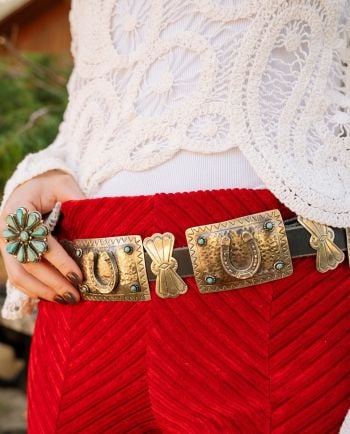 rectangle horseshoe concho belt