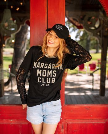 margarita moms club lace sleeve tee