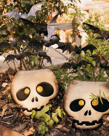 bones & bats metal yard art
