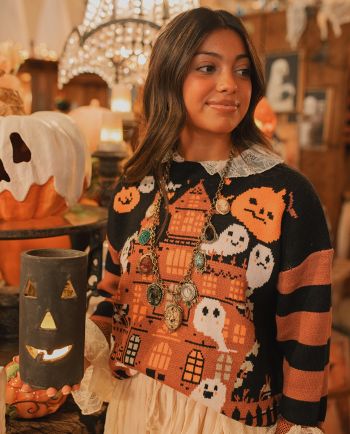 haunted mansion graphic sweater