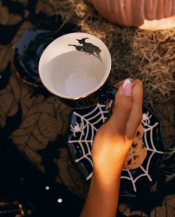 flying witch teacup/saucer