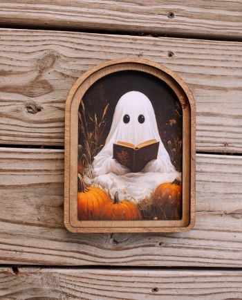 arch top ghost book framed art