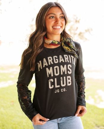 margarita moms club lace sleeve tee