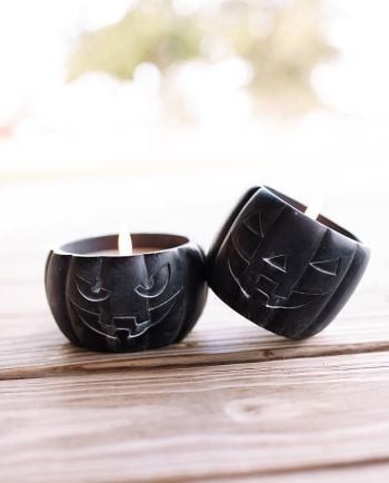 Black Jack-O-Lantern 3D Flame Candle