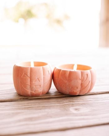 Orange Jack-O-Lantern 3D Flame Candle