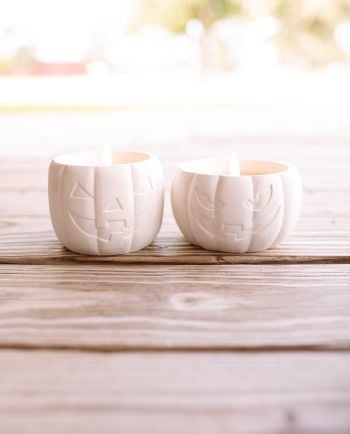 Cream Jack-O-Lantern 3D Flame Candle