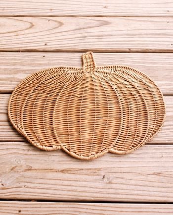 caramel wicker rattan pumpkin placemat