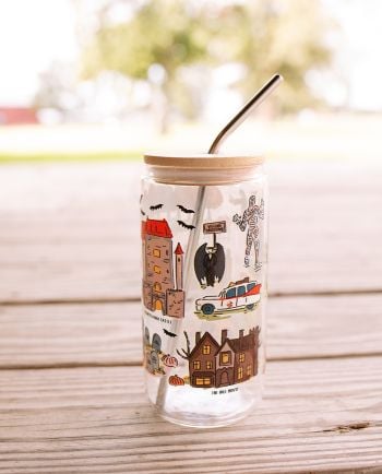 Literary Haunted Hayride Halloween Glass Can