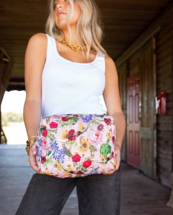 jg legend floral rose large makeup bag