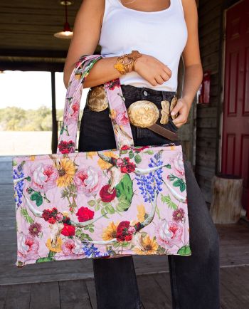 jg legend floral rose tote bag