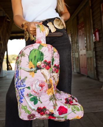jg legend floral rose boot bag
